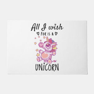 Alles, was ich mir wünsche, ist ein Einhorn Fußmatte