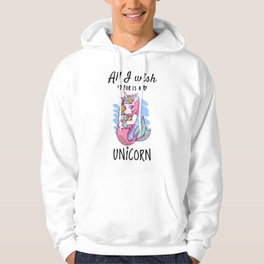Alles, was ich mir wünsche, ist ein Einhorn Hoodie (Vorderseite)