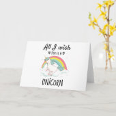 Alles, was ich mir wünsche, ist ein Einhorn Karte (Gelbe Blume)