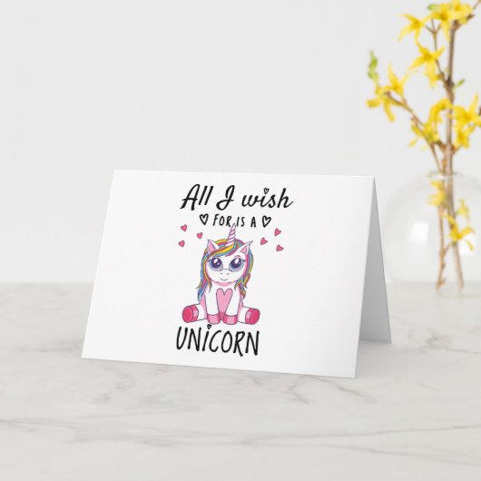 Alles, was ich mir wünsche, ist ein Einhorn Karte (Gelbe Blume)