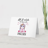 Alles, was ich mir wünsche, ist ein Einhorn Karte (Vorderseite)