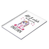 Alles, was ich mir wünsche, ist ein Einhorn Notizblock (Linke Seite)