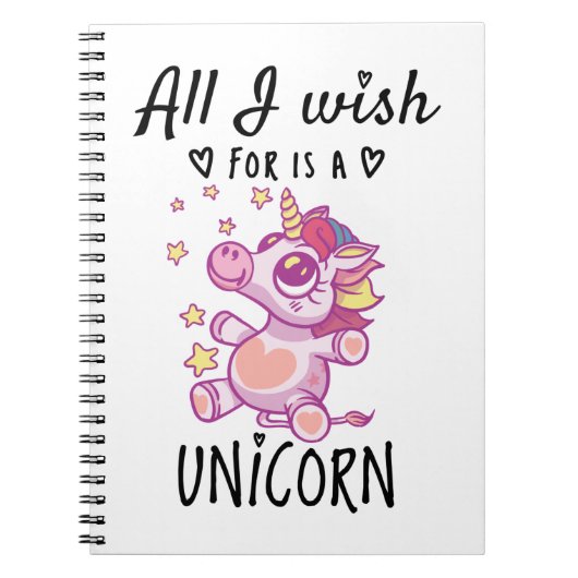 Alles, was ich mir wünsche, ist ein Einhorn Notizblock (Vorderseite)
