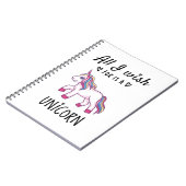 Alles, was ich mir wünsche, ist ein Einhorn Notizblock (Linke Seite)