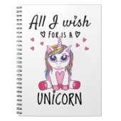 Alles, was ich mir wünsche, ist ein Einhorn Notizblock (Vorderseite)