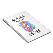 Alles, was ich mir wünsche, ist ein Einhorn Notizblock (Rechte Seite)