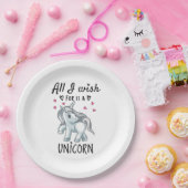 Alles, was ich mir wünsche, ist ein Einhorn Pappteller (Party)