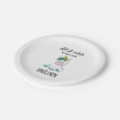 Alles, was ich mir wünsche, ist ein Einhorn Pappteller (Schrägansicht)