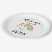 Alles, was ich mir wünsche, ist ein Einhorn Pappteller (Schrägansicht)