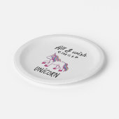 Alles, was ich mir wünsche, ist ein Einhorn Pappteller (Schrägansicht)