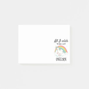 Alles, was ich mir wünsche, ist ein Einhorn Post-it Klebezettel
