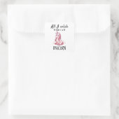 Alles, was ich mir wünsche, ist ein Einhorn Quadratischer Aufkleber (Tasche)