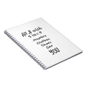 Alles, was ich mir wünsche, ist Sie Notizblock (Rechte Seite)