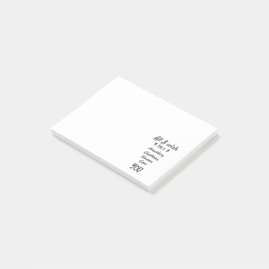 Alles, was ich mir wünsche, ist Sie Post-it Klebezettel (angewinkelt)