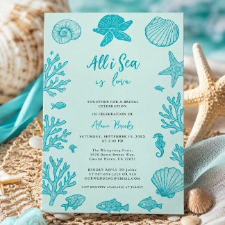 Alles, was ich sehe, ist Liebe Coastal Boho Shell Einladung