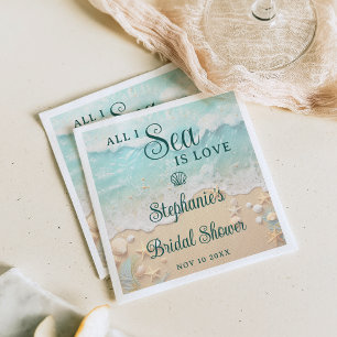 Alles, was ich sehe, ist Liebe Ozeanwellen Strand Serviette