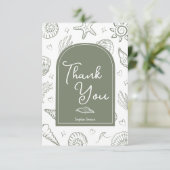 Alles was ich sehe ist Liebe Salbeigrüne Dankeskar Dankeskarte (Stehend Vorderseite)