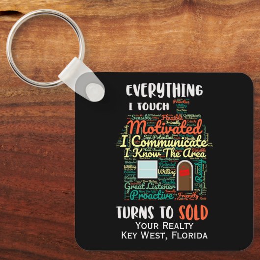 Alles, was ich Touch werde, wird zu realem Anwesen Schlüsselanhänger (Vorderseite)