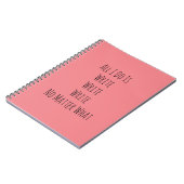 Alles, was ich tue, ist schreiben notizblock (Linke Seite)