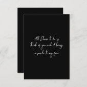 Alles was ich tun muss ist an dich zu denken und e dankeskarte (Vorne/Hinten)