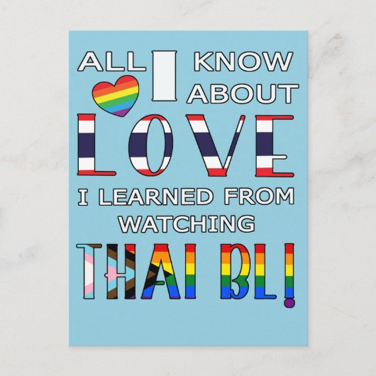 Alles, was ich über die Liebe weiß, die ich durch  Postkarte (Vorderseite)