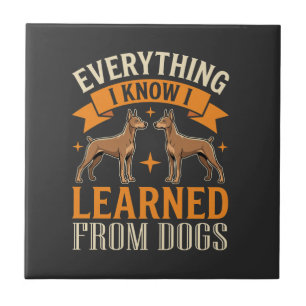 Alles was ich weiß, lernte ich von Hunden Fliese
