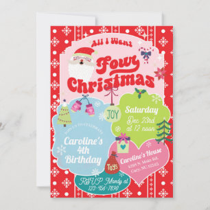 Alles, was ich will, vier Weihnachten Mädchen 4. G Einladung
