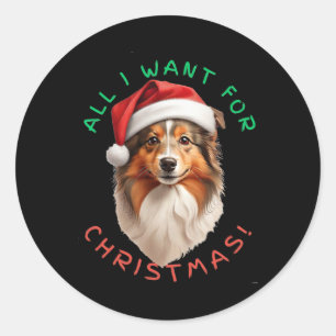 Alles, was ich zu Weihnachten Gewollt habe! Für Sh Runder Aufkleber