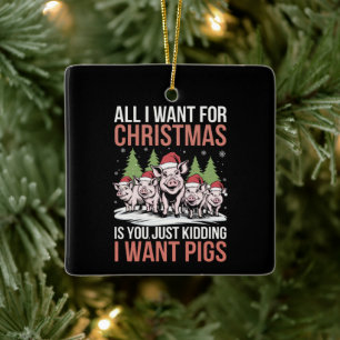 Alles, was ich zu Weihnachten Gewollt habe, ist ei Keramikornament