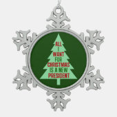 Alles, was ich zu Weihnachten Gewollt habe, ist ei Schneeflocken Zinn-Ornament (Vorderseite)