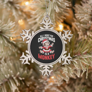 Alles, was ich zu Weihnachten Gewollt habe, ist ei Schneeflocken Zinn-Ornament