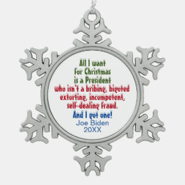 Alles, was ich zu Weihnachten Gewollt habe, ist Jo Schneeflocken Zinn-Ornament