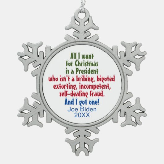 Alles, was ich zu Weihnachten Gewollt habe, ist Jo Schneeflocken Zinn-Ornament (Vorderseite)