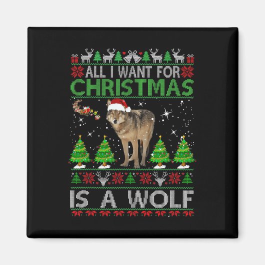 Alles, was ich zu Weihnachten Gewollt ist ein Wolf Magnet (Vorne)
