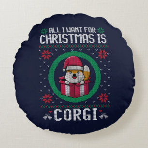 Alles, was ich zu Weihnachten gewollt ist Niedlich Rundes Kissen