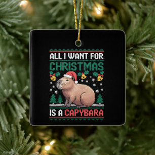 Alles, was ich zu Weihnachten will, ist ein Capyba Keramikornament