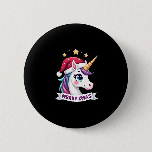 Alles, was ich zu Weihnachten will, ist ein Einhor Button (Vorderseite)
