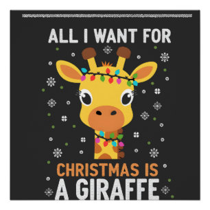 Alles, was ich zu Weihnachten will, ist ein Giraff Poster