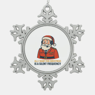 Alles, was ich zu Weihnachten will, ist eine klare Schneeflocken Zinn-Ornament