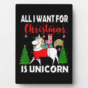 Alles, was ich zu Weihnachten will, ist Einhorn Fotoplatte