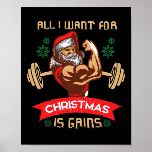 Alles, was ich zu Weihnachten will, ist Gains-Gym- Poster