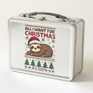 Alles, was ich zu Weihnachten will, ist Schlaf - L Metall Brotdose