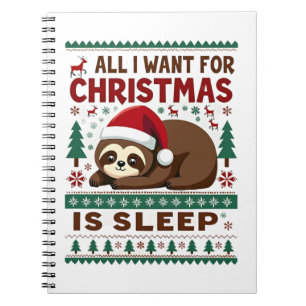 Alles, was ich zu Weihnachten will, ist Schlaf - L Notizblock