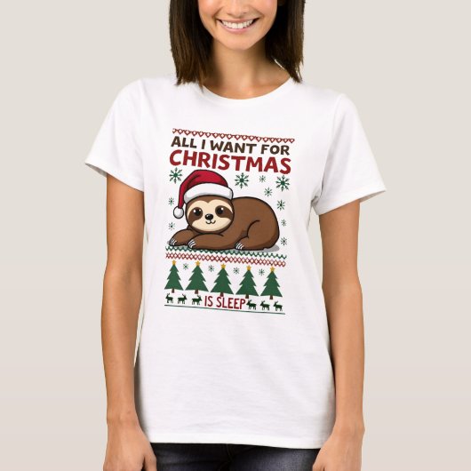 Alles, was ich zu Weihnachten will, ist Schlaf - L T-Shirt (Vorderseite)