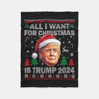 Alles, was ich zu Weihnachten will, ist Trump 2024 Fleecedecke