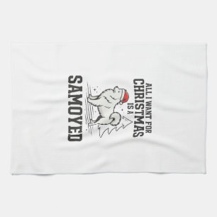 Alles, was ich zu Weihnachten will Samoyed Hund Geschirrtuch