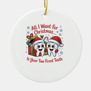 Alles, was ich zu Weihnachten will, sind deine zwe Keramik Ornament