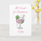 Alles, was ich zu Weihnachten Wollte Gin Happy Chr Karte (Gelbe Blume)