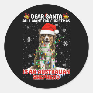 Alles, was ich zu Weihnachten Wollte, ist Australi Runder Aufkleber