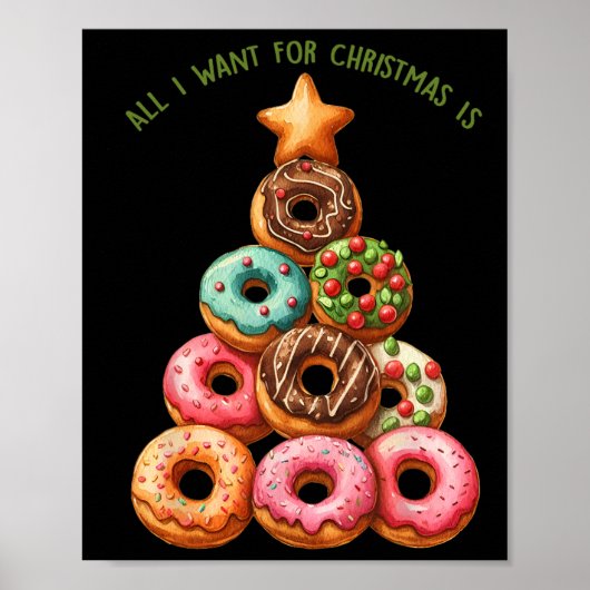 Alles, was ich zu Weihnachten Wollte, ist Donuts W Poster (Vorne)